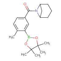 Chemical structure of 6-[4-methyl-3-(4,4,5,5-tetramethyl-1,3,2-dioxaborolan-2-yl)benzoyl]-6-azabicyclo[3.1.1]heptane - CSSB02533513415
