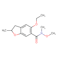 Chemical structure of 5-ethoxy-N-methoxy-N,2-dimethyl-2,3-dihydro-1-benzofuran-6-carboxamide - CSSB21151591733