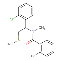 Chemical structure of 2-bromo-N-[1-(2-chlorophenyl)-2-(methylsulfanyl)ethyl]-N-methylbenzamide - CSSB21432565515