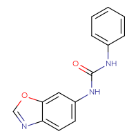 Chemical structure of 3-(1,3-benzoxazol-6-yl)-1-phenylurea - CSSB00025733937