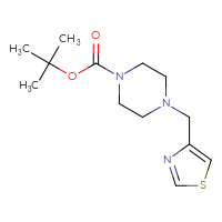 Chemical structure of tert-butyl 4-[(1,3-thiazol-4-yl)methyl]piperazine-1-carboxylate - CSSB00000055238