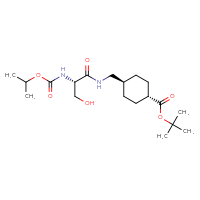 Chemical structure of tert-butyl (1r,4r)-4-{[(2S)-3-hydroxy-2-{[(propan-2-yloxy)carbonyl]amino}propanamido]methyl}cyclohexane-1-carboxylate - CSSB21432536257