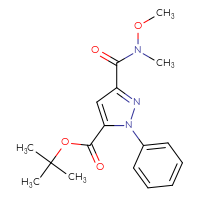 Chemical structure of tert-butyl 3-[methoxy(methyl)carbamoyl]-1-phenyl-1H-pyrazole-5-carboxylate - CSSB01395046769