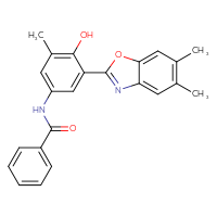 Chemical structure of N-[3-(5,6-dimethyl-1,3-benzoxazol-2-yl)-4-hydroxy-5-methylphenyl]benzamide - CSSB00132434507