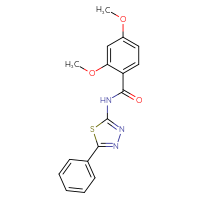 Chemical structure of 2,4-dimethoxy-N-(5-phenyl-1,3,4-thiadiazol-2-yl)benzamide - CSSB00046096351