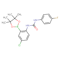 Chemical structure of 3-[4-chloro-2-(4,4,5,5-tetramethyl-1,3,2-dioxaborolan-2-yl)phenyl]-1-(4-fluorophenyl)urea - CSSB21332093103