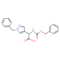 Chemical structure of 2-(1-benzyl-1H-pyrazol-4-yl)-2-{[(benzyloxy)carbonyl]amino}acetic acid - CSSB00015541062