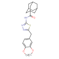 Chemical structure of N-{5-[(3,4-dimethoxyphenyl)methyl]-1,3,4-thiadiazol-2-yl}adamantane-1-carboxamide - CSSB00121661112