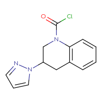Chemical structure of 3-(1H-pyrazol-1-yl)-1,2,3,4-tetrahydroquinoline-1-carbonyl chloride - CSSB21224773312