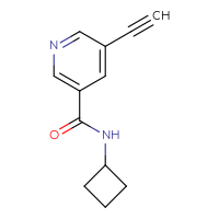Chemical structure of N-cyclobutyl-5-ethynylpyridine-3-carboxamide - CSSB01991552425