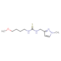 Chemical structure of 3-(4-methoxybutyl)-1-[(1-methyl-1H-pyrazol-3-yl)methyl]thiourea - CSSB21432449385