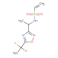 Chemical structure of N-{1-[5-(1,1-difluoroethyl)-1,2,4-oxadiazol-3-yl]ethyl}ethene-1-sulfonamide - CSSB21332048167