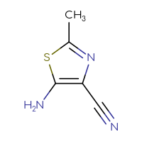 Chemical structure of 5-amino-2-methyl-1,3-thiazole-4-carbonitrile - CSSB00000124756