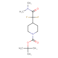 Chemical structure of tert-butyl 4-[(dimethylcarbamoyl)difluoromethyl]piperidine-1-carboxylate - CSSB02064234942