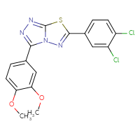 Chemical structure of 6-(3,4-dichlorophenyl)-3-(3,4-dimethoxyphenyl)-[1,2,4]triazolo[3,4-b][1,3,4]thiadiazole - CSSB00121637251