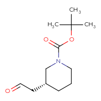 Chemical structure of tert-butyl (3R)-3-(2-oxoethyl)piperidine-1-carboxylate - CSSB00015192526