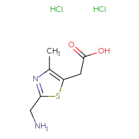 Chemical structure of 2-[2-(aminomethyl)-4-methyl-1,3-thiazol-5-yl]acetic acid dihydrochloride - CSSB00025790317