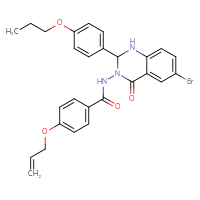 Chemical structure of N-[6-bromo-4-oxo-2-(4-propoxyphenyl)-1,2,3,4-tetrahydroquinazolin-3-yl]-4-(prop-2-en-1-yloxy)benzamide - CSSB00121677444