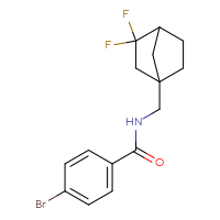 Chemical structure of 4-bromo-N-({3,3-difluorobicyclo[2.2.1]heptan-1-yl}methyl)benzamide - CSSB14911140665