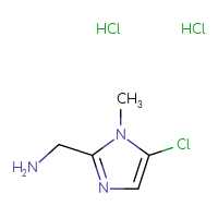 Chemical structure of 1-(5-chloro-1-methyl-1H-imidazol-2-yl)methanamine dihydrochloride - CSSB00015196828