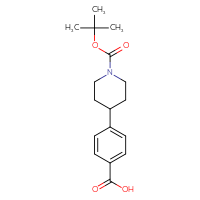 Chemical structure of 4-{1-[(tert-butoxy)carbonyl]piperidin-4-yl}benzoic acid - CSSB00010003753