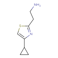 Chemical structure of 2-(4-cyclopropyl-1,3-thiazol-2-yl)ethan-1-amine - CSSB00000766457