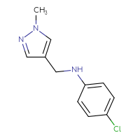Chemical structure of 4-chloro-N-[(1-methyl-1H-pyrazol-4-yl)methyl]aniline - CSSB00000224566