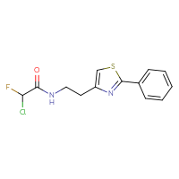 Chemical structure of 2-chloro-2-fluoro-N-[2-(2-phenyl-1,3-thiazol-4-yl)ethyl]acetamide - CSSB21332167785