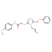 Chemical structure of N-(4-methoxyphenyl)-2-{[5-(phenoxymethyl)-4-(prop-2-en-1-yl)-4H-1,2,4-triazol-3-yl]sulfanyl}acetamide - CSSB00046183903