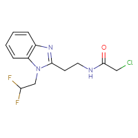 Chemical structure of 2-chloro-N-{2-[1-(2,2-difluoroethyl)-1H-1,3-benzodiazol-2-yl]ethyl}acetamide - CSSB21332080824