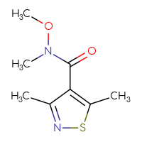 Chemical structure of N-methoxy-N,3,5-trimethyl-1,2-thiazole-4-carboxamide - CSSB00015519908