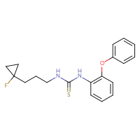 Chemical structure of 3-[3-(1-fluorocyclopropyl)propyl]-1-(2-phenoxyphenyl)thiourea - CSSB21432494187