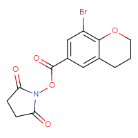 Chemical structure of 2,5-dioxopyrrolidin-1-yl 8-bromo-3,4-dihydro-2H-1-benzopyran-6-carboxylate - CSSB20269788766