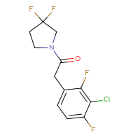 Chemical structure of 2-(3-chloro-2,4-difluorophenyl)-1-(3,3-difluoropyrrolidin-1-yl)ethan-1-one - CSSB01429107823