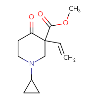 Chemical structure of methyl 1-cyclopropyl-3-ethenyl-4-oxopiperidine-3-carboxylate - CSSB21332412851