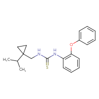 Chemical structure of 1-(2-phenoxyphenyl)-3-{[1-(propan-2-yl)cyclopropyl]methyl}thiourea - CSSB21432444263