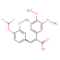 Chemical structure of 3-[4-(difluoromethoxy)-3-methoxyphenyl]-2-(3,4-dimethoxyphenyl)prop-2-enoic acid - CSSB00000679861