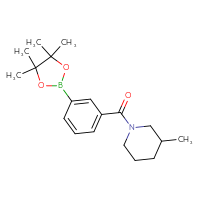 Chemical structure of 3-methyl-1-[3-(4,4,5,5-tetramethyl-1,3,2-dioxaborolan-2-yl)benzoyl]piperidine - CSSB02195991376