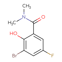 Chemical structure of 3-bromo-5-fluoro-2-hydroxy-N,N-dimethylbenzamide - CSSB01385229468