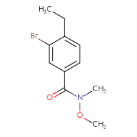 Chemical structure of 3-bromo-4-ethyl-N-methoxy-N-methylbenzamide - CSSB05568029334