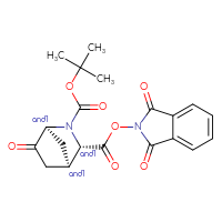 Chemical structure of rac-2-tert-butyl 3-(1,3-dioxo-2,3-dihydro-1H-isoindol-2-yl) (1R,3R,4S)-6-oxo-2-azabicyclo[2.2.1]heptane-2,3-dicarboxylate - CSSB17484205050