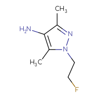 Chemical structure of 1-(2-fluoroethyl)-3,5-dimethyl-1H-pyrazol-4-amine - CSSB00012814634