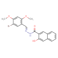 Chemical structure of N'-[(E)-(5-bromo-2,4-dimethoxyphenyl)methylidene]-3-hydroxynaphthalene-2-carbohydrazide - CSSB00020575039
