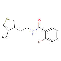 Chemical structure of 2-bromo-N-[2-(4-methylthiophen-3-yl)ethyl]benzamide - CSSB14892750150