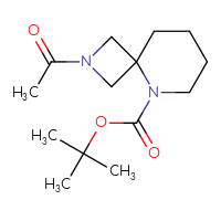 Chemical structure of tert-butyl 2-acetyl-2,5-diazaspiro[3.5]nonane-5-carboxylate - CSSB09891280875