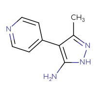 Chemical structure of 3-methyl-4-(pyridin-4-yl)-1H-pyrazol-5-amine - CSSB00102558525