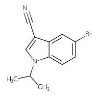 Chemical structure of 5-bromo-1-(propan-2-yl)-1H-indole-3-carbonitrile - CSSB00010955972