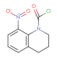 Chemical structure of 8-nitro-1,2,3,4-tetrahydroquinoline-1-carbonyl chloride - CSSB14995250013