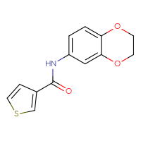 Chemical structure of N-(2,3-dihydro-1,4-benzodioxin-6-yl)thiophene-3-carboxamide - CSSB00026851109