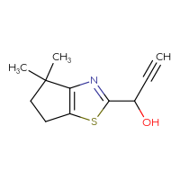 Chemical structure of 1-{4,4-dimethyl-4H,5H,6H-cyclopenta[d][1,3]thiazol-2-yl}prop-2-yn-1-ol - CSSB15010863599
